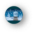Winterlandschaft mit einem animierten Kesselwagen, der als Schneekugel gestaltet ist